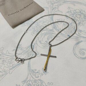 David Yurman Silver Cross Necklace